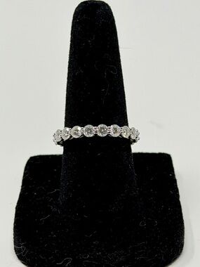 3.2 tcw Moissanite Eternity Band Ring - 925 Sterling Silver Sz 6 - BRAND NEW
